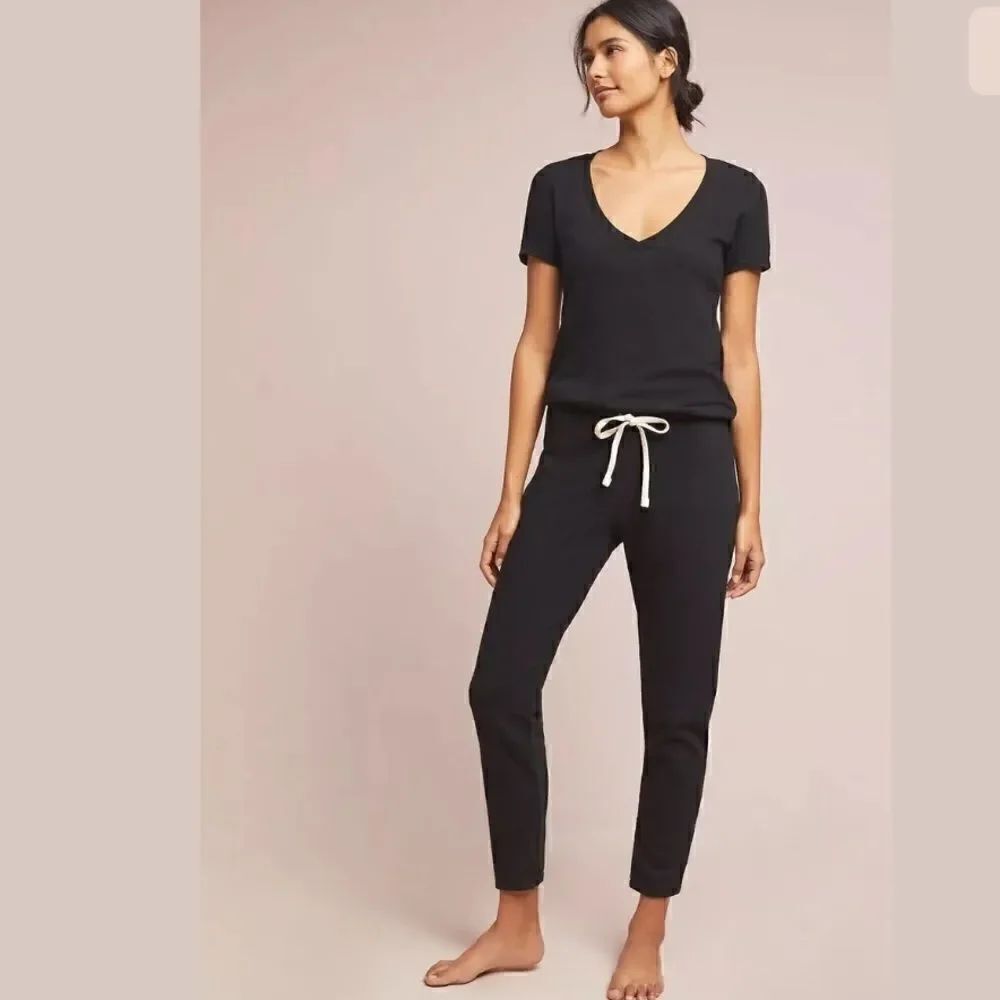 ANTHROPOLOGIE HUNTLEY V-NECK COTTON JUMPSUIT